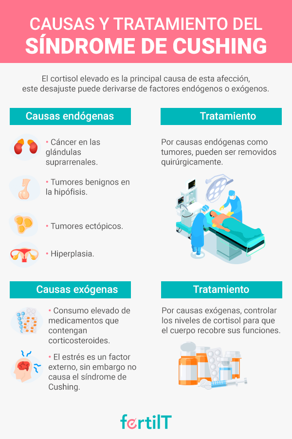 infografia causas y tratamiento de sindrome de cushing