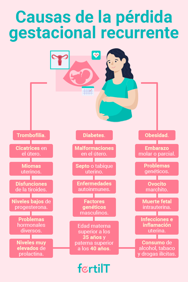 Infografía de las causas de la perdida gestacional recurrente