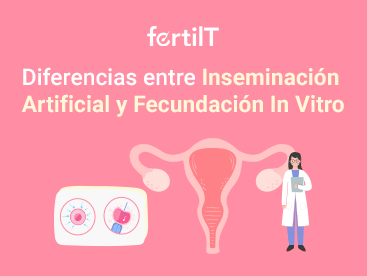 Portada de artículo con fondo rosado y animación médico de la salud y trompa de Falopio