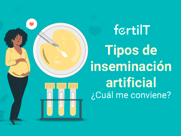 Portada de artículo Tipos de inseminación artificial con animación de mujer embarazada y óvulo siendo fertilizado