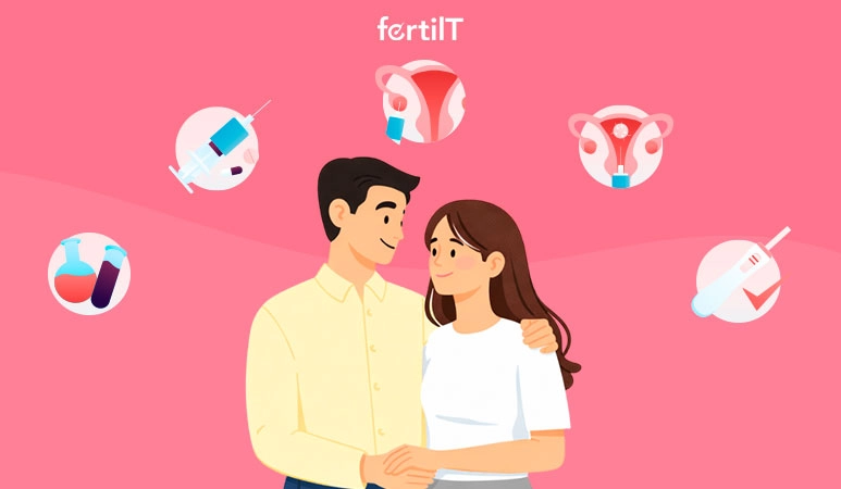 Pareja acompañándose emocionalmente durante un tratamiento de inseminación artificial